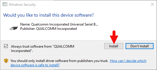 How to install Qualcomm USB Driver official on Windows